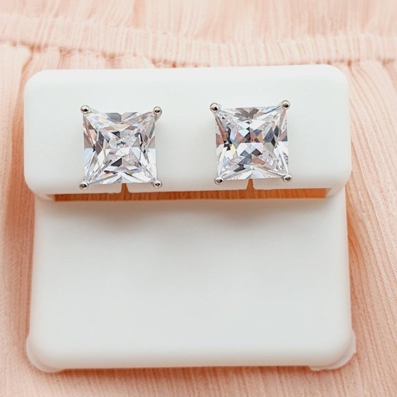 8MM S925 Sterling Silver CZ Stud Earrings for Women/Girl, US19251036 - Picture 9 of 9